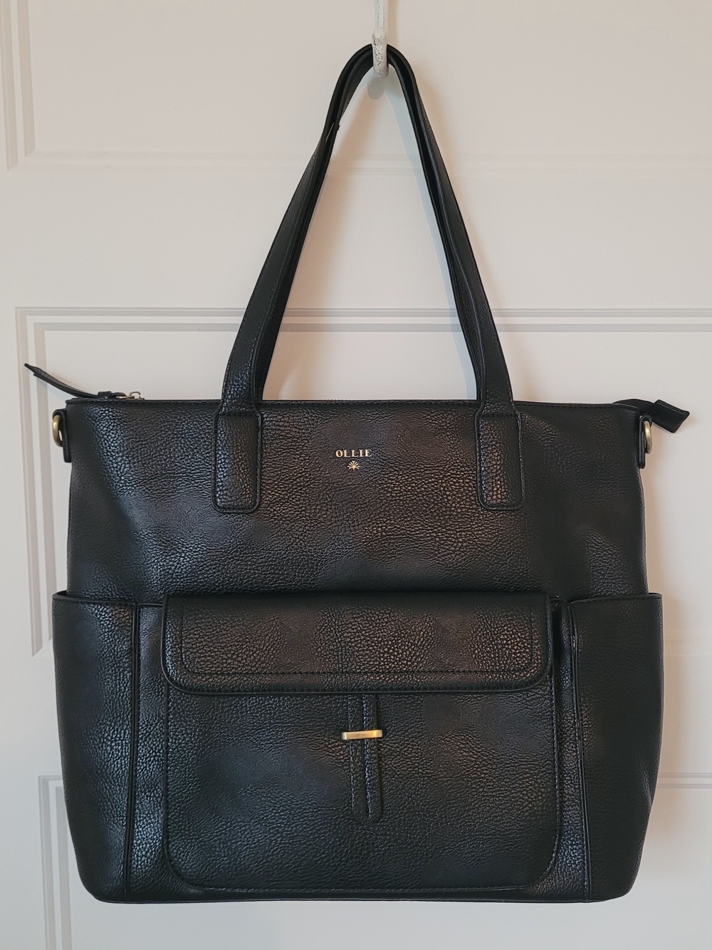 OLLIE Compagnie x Maman Caféine Black Vegan Leather Tote Bag - LIKE NEW